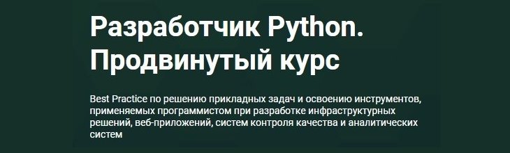 Разработчик Python. Продвинутый курс 